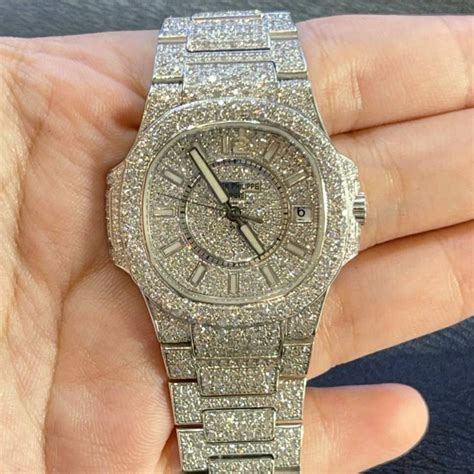 mens fake gold and diamond watch|vvs moissanite diamond watch.